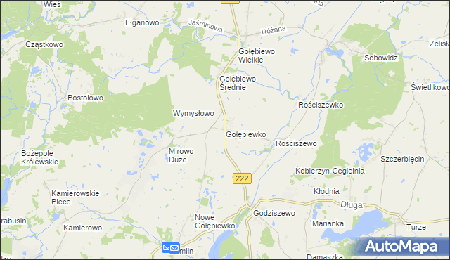 mapa Gołębiewko gmina Trąbki Wielkie, Gołębiewko gmina Trąbki Wielkie na mapie Targeo