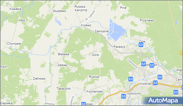 mapa Góra gmina Wejherowo, Góra gmina Wejherowo na mapie Targeo