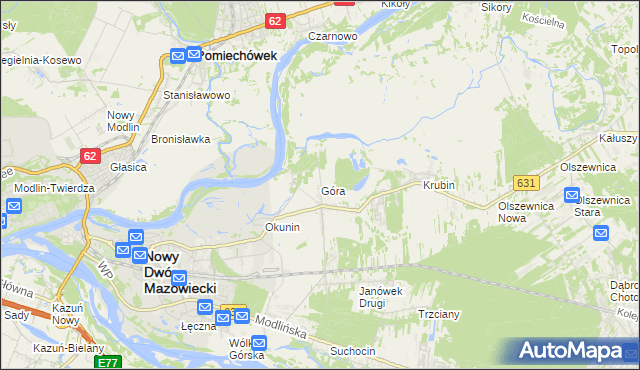 mapa Góra gmina Wieliszew, Góra gmina Wieliszew na mapie Targeo