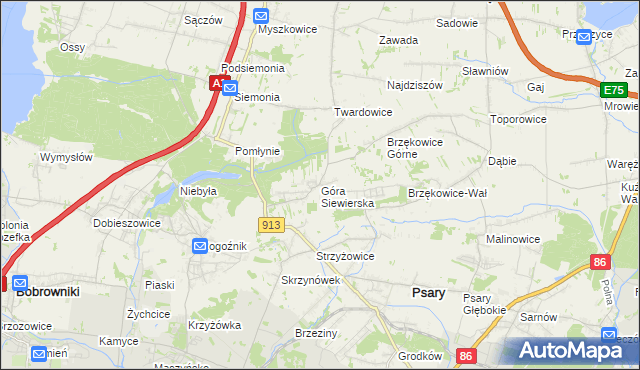 mapa Góra Siewierska, Góra Siewierska na mapie Targeo