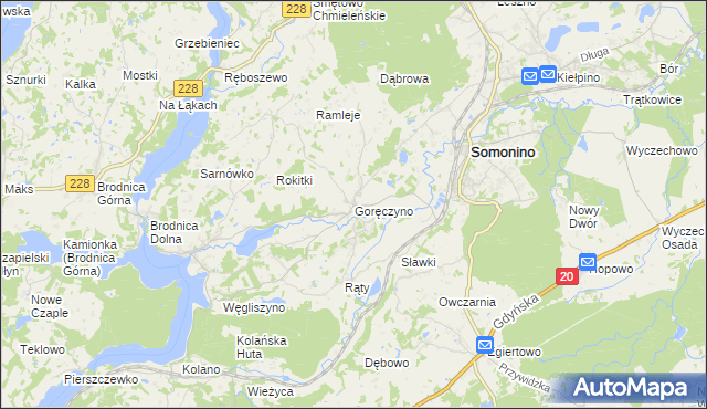 mapa Goręczyno, Goręczyno na mapie Targeo