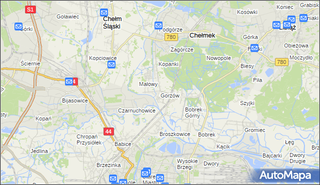 mapa Gorzów, Gorzów na mapie Targeo
