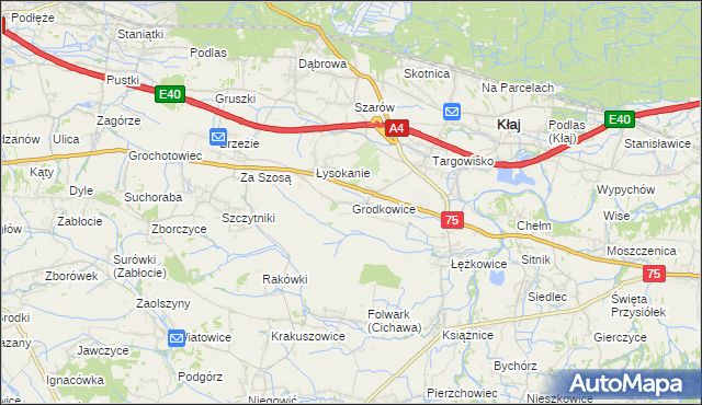 mapa Grodkowice, Grodkowice na mapie Targeo