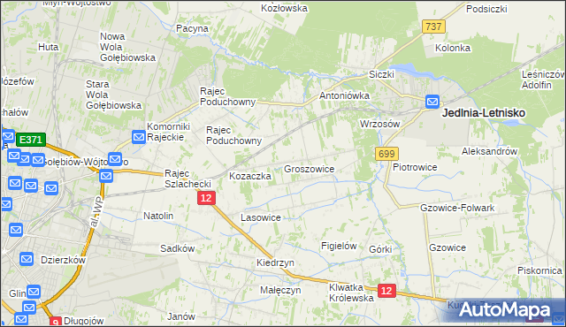 mapa Groszowice, Groszowice na mapie Targeo