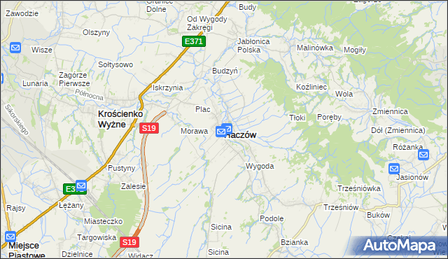 mapa Haczów, Haczów na mapie Targeo