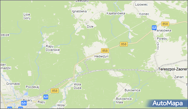 mapa Hedwiżyn, Hedwiżyn na mapie Targeo