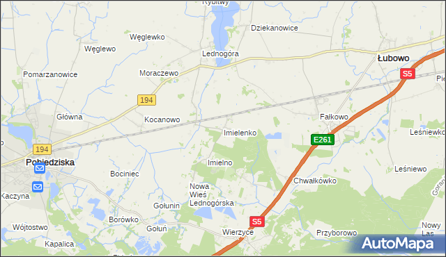 mapa Imielenko, Imielenko na mapie Targeo