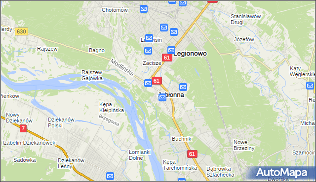 mapa Jabłonna powiat legionowski, Jabłonna powiat legionowski na mapie Targeo