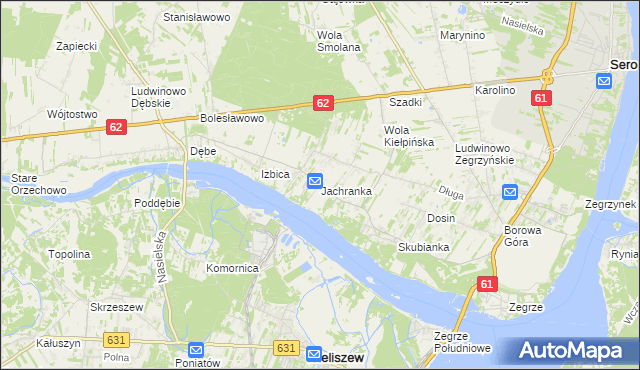 mapa Jachranka, Jachranka na mapie Targeo