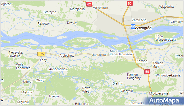 mapa Januszew, Januszew na mapie Targeo