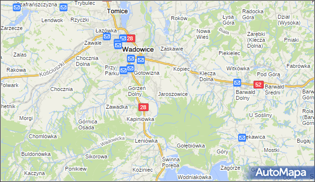 mapa Jaroszowice, Jaroszowice na mapie Targeo