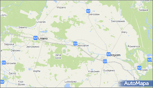 mapa Jastrzębie gmina Drzycim, Jastrzębie gmina Drzycim na mapie Targeo