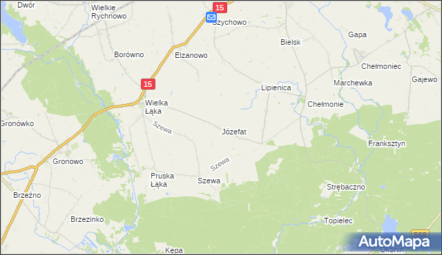 mapa Józefat gmina Kowalewo Pomorskie, Józefat gmina Kowalewo Pomorskie na mapie Targeo