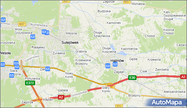 mapa Józefin gmina Halinów, Józefin gmina Halinów na mapie Targeo