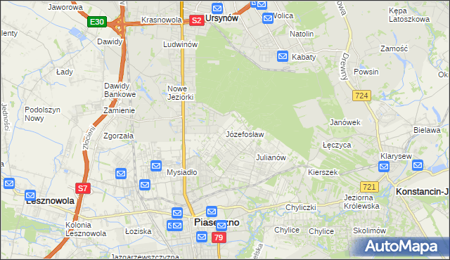 mapa Józefosław, Józefosław na mapie Targeo