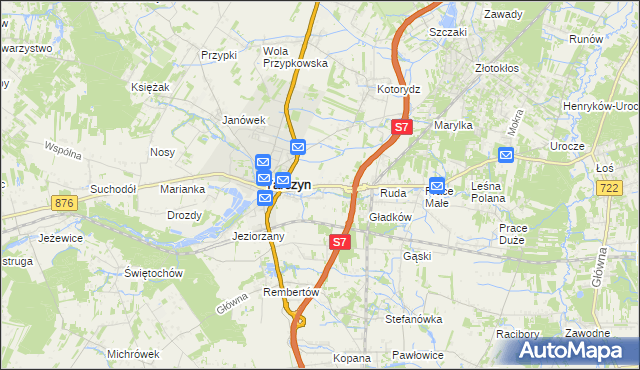 mapa Józefowice gmina Tarczyn, Józefowice gmina Tarczyn na mapie Targeo
