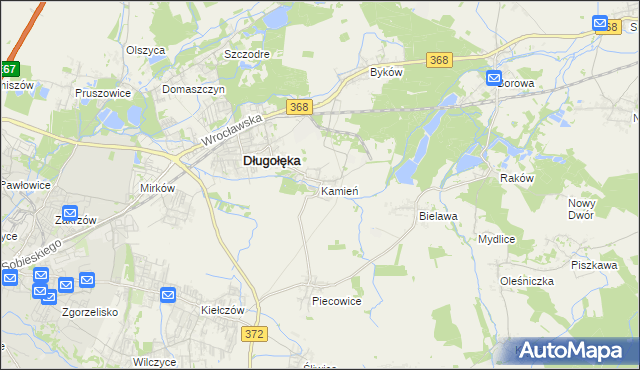 mapa Kamień gmina Długołęka, Kamień gmina Długołęka na mapie Targeo