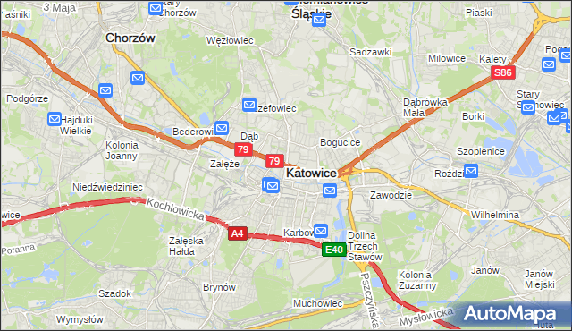 mapa Katowic, Katowice na mapie Targeo