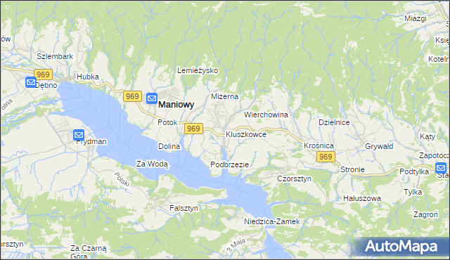 mapa Kluszkowce, Kluszkowce na mapie Targeo