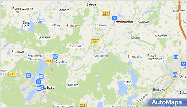 mapa Kobysewo, Kobysewo na mapie Targeo