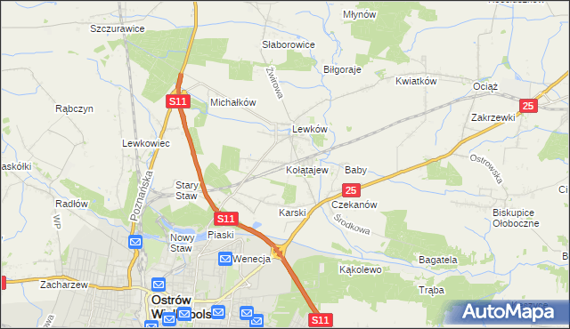 mapa Kołątajew, Kołątajew na mapie Targeo