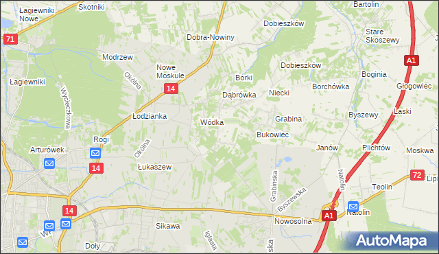 mapa Kopanka gmina Nowosolna, Kopanka gmina Nowosolna na mapie Targeo