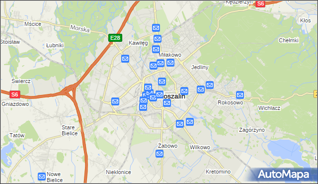 mapa Koszalina, Koszalin na mapie Targeo
