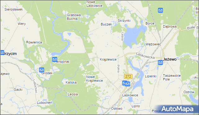 mapa Krąplewice, Krąplewice na mapie Targeo