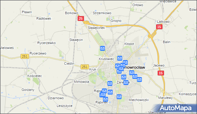 mapa Kruśliwiec, Kruśliwiec na mapie Targeo