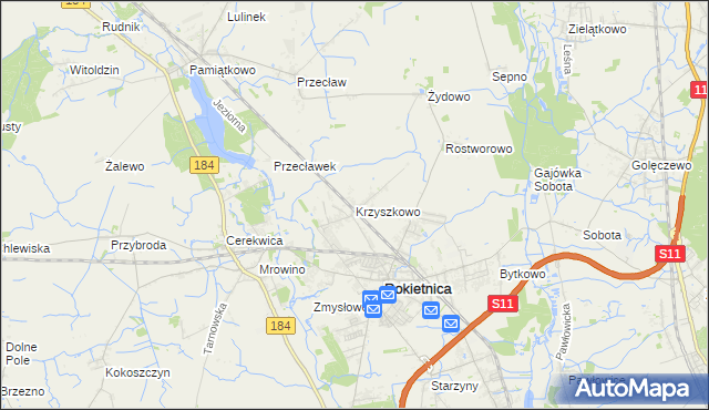 mapa Krzyszkowo, Krzyszkowo na mapie Targeo