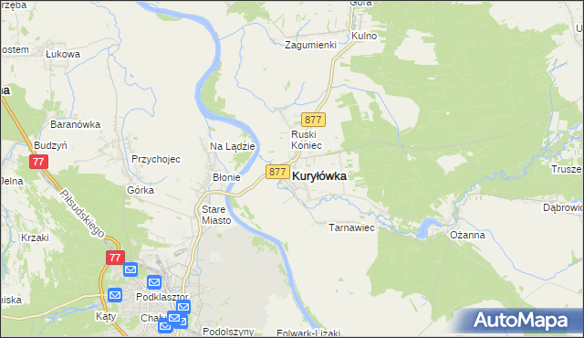 mapa Kuryłówka, Kuryłówka na mapie Targeo