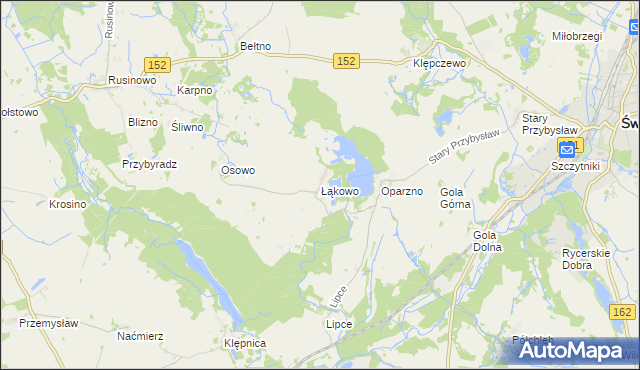 mapa Łąkowo, Łąkowo na mapie Targeo