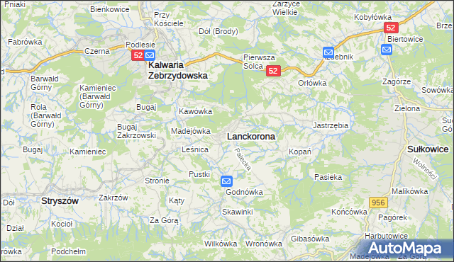 mapa Lanckorona, Lanckorona na mapie Targeo