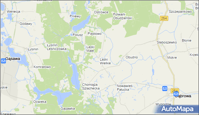mapa Laski Wielkie gmina Gąsawa, Laski Wielkie gmina Gąsawa na mapie Targeo