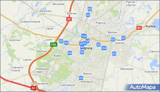 mapa Legnicy, Legnica na mapie Targeo