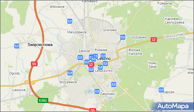 mapa Leszno, Leszno na mapie Targeo