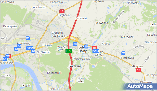 mapa Lubicz Dolny, Lubicz Dolny na mapie Targeo