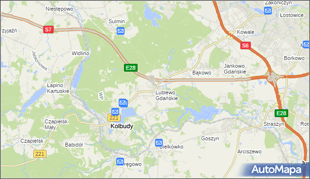 mapa Lublewo Gdańskie, Lublewo Gdańskie na mapie Targeo