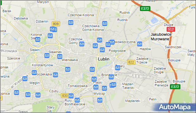 mapa Lublina, Lublin na mapie Targeo