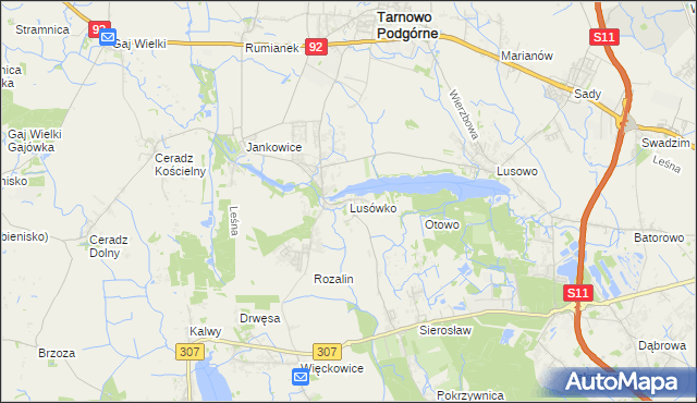 mapa Lusówko, Lusówko na mapie Targeo