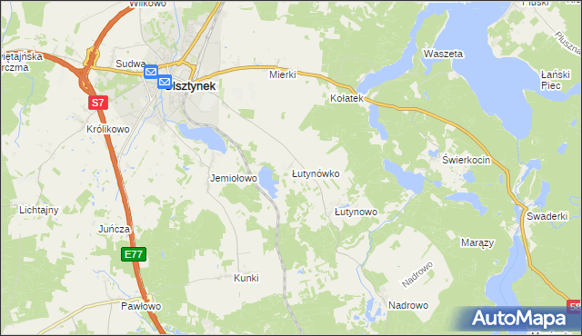 mapa Łutynówko, Łutynówko na mapie Targeo