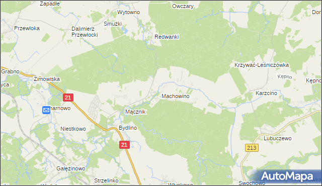 mapa Machowino, Machowino na mapie Targeo