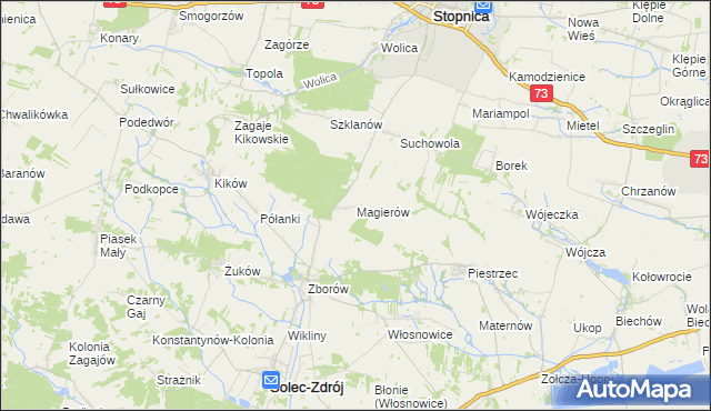 mapa Magierów gmina Solec-Zdrój, Magierów gmina Solec-Zdrój na mapie Targeo