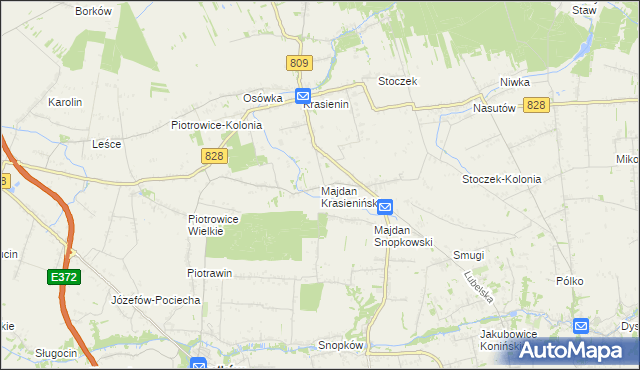 mapa Majdan Krasieniński, Majdan Krasieniński na mapie Targeo