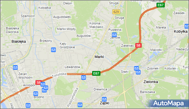 mapa Marki powiat wołomiński, Marki powiat wołomiński na mapie Targeo