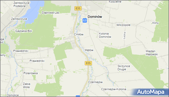 mapa Mętów, Mętów na mapie Targeo