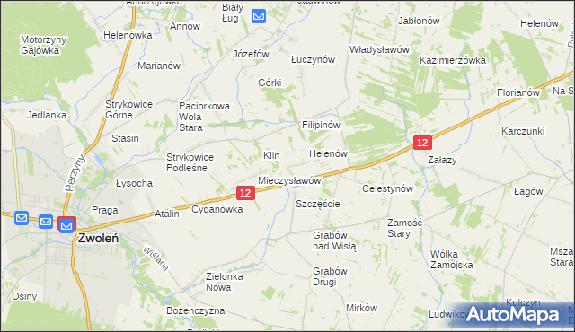 mapa Michalin gmina Zwoleń, Michalin gmina Zwoleń na mapie Targeo