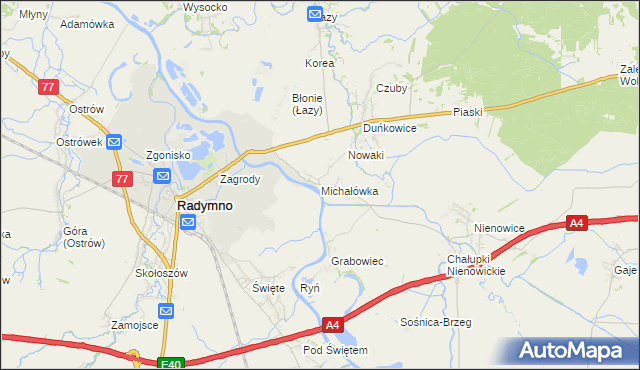 mapa Michałówka gmina Radymno, Michałówka gmina Radymno na mapie Targeo