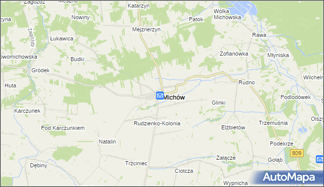 mapa Michów powiat lubartowski, Michów powiat lubartowski na mapie Targeo