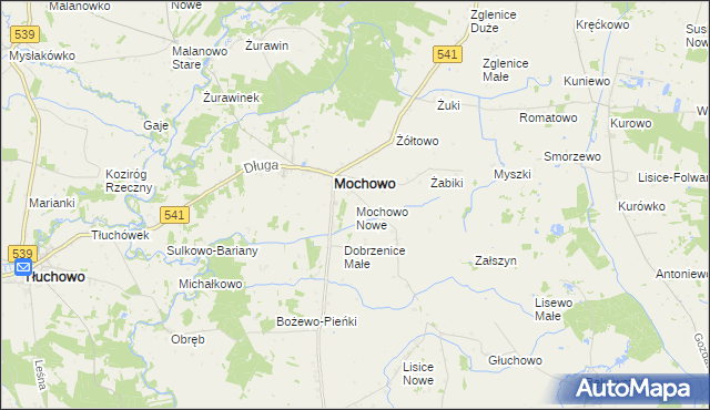 mapa Mochowo Nowe, Mochowo Nowe na mapie Targeo